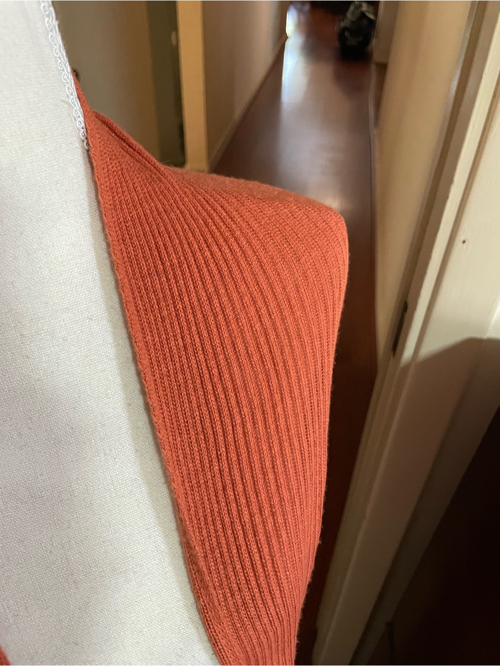 A New Day burnt orange ribbed knit shawl scarf lightweight 30x 86 inches approx - Picture 11 of 15